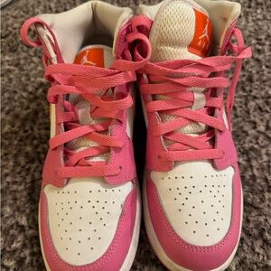 Nike Kids Pink and White Sneakers